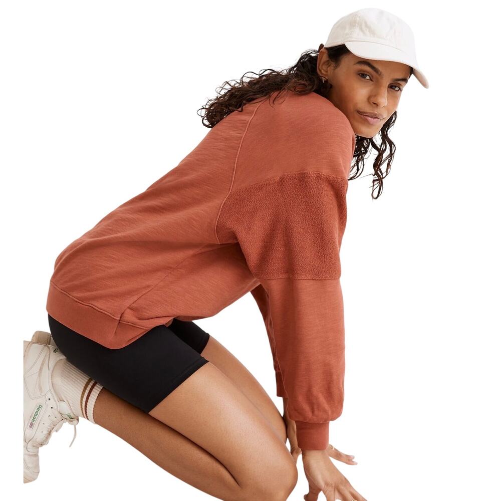 Madewell MWL Oversized Raglan Sweatshirt, Weathered Brick, Women's Medium